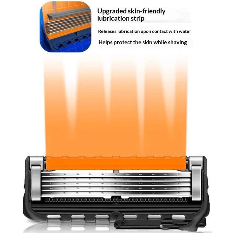 5 Layer Stainless Steel Razor Blade Refills Universal Fit Sharp Smooth Shave Replacements for Men Home Shaving Use