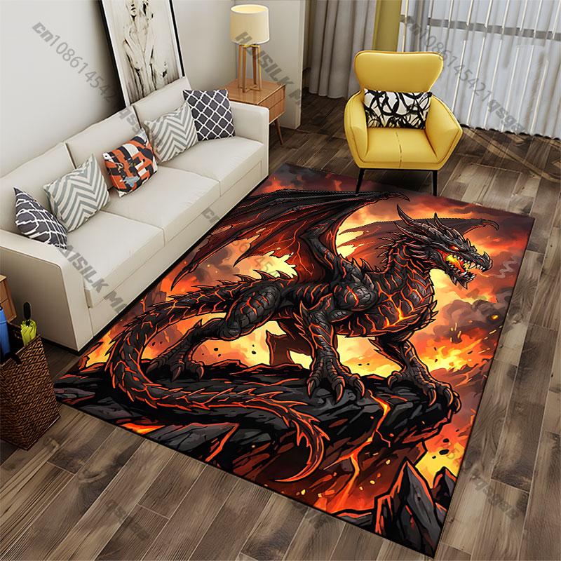 Handsome Fire Dragon carpet Yoga living room room decor children's crawling mat doormat area rug games mat