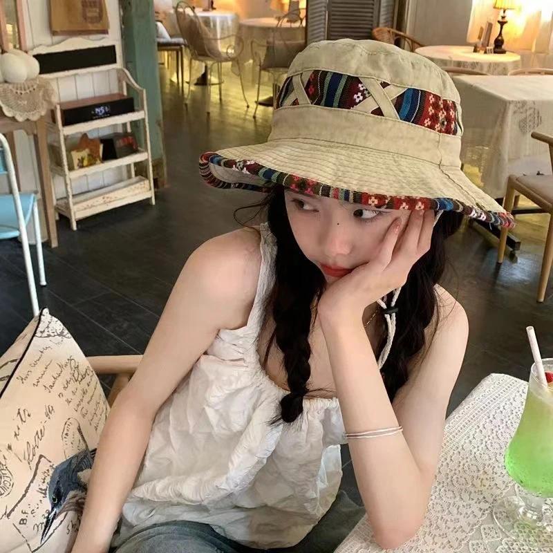 Summer Fisherman Hats For Women Men Ethnic Style Cowboy Bucket Hat Outdoor Camping Hiking Fishing Basin Cap