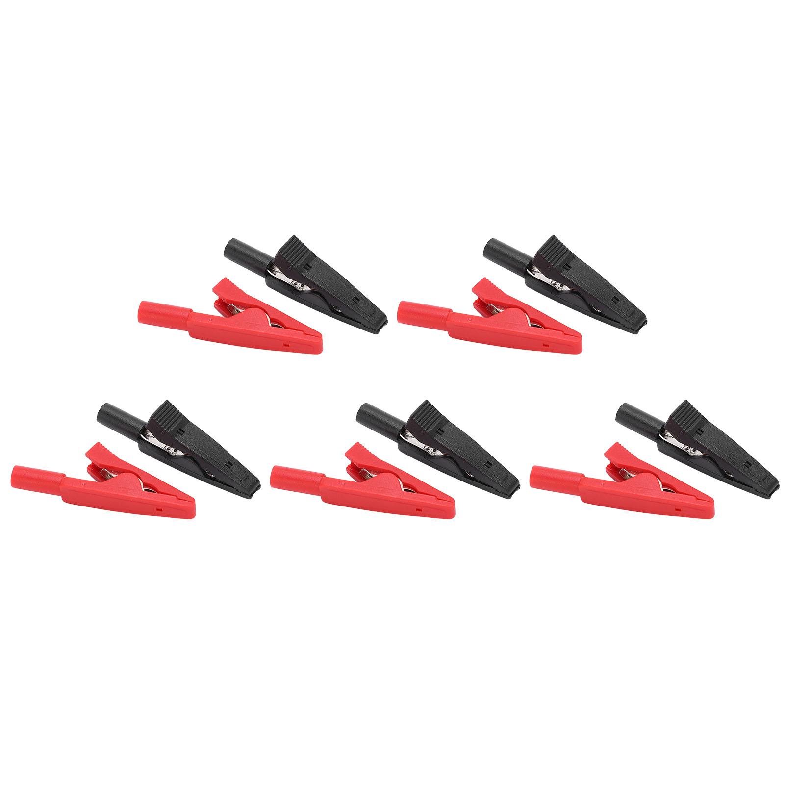 

5 Set U16 2mm Tail Jack Crocodilian Clip with Needle Jack Red Black Insulated Clip for Electrical Test