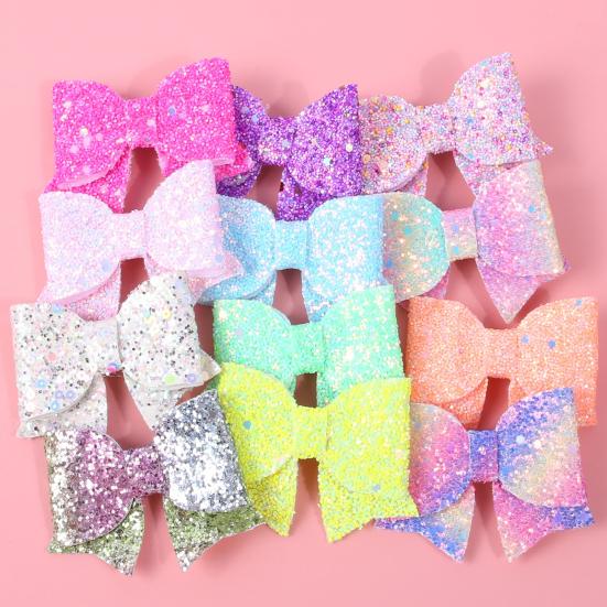 Hairpin Three-Dimensional Swallowtail Butterfly Wing Shape Hair Clip with Glitter Sparkling Sequins Kids Ponytails Braids Party Hair Accessories