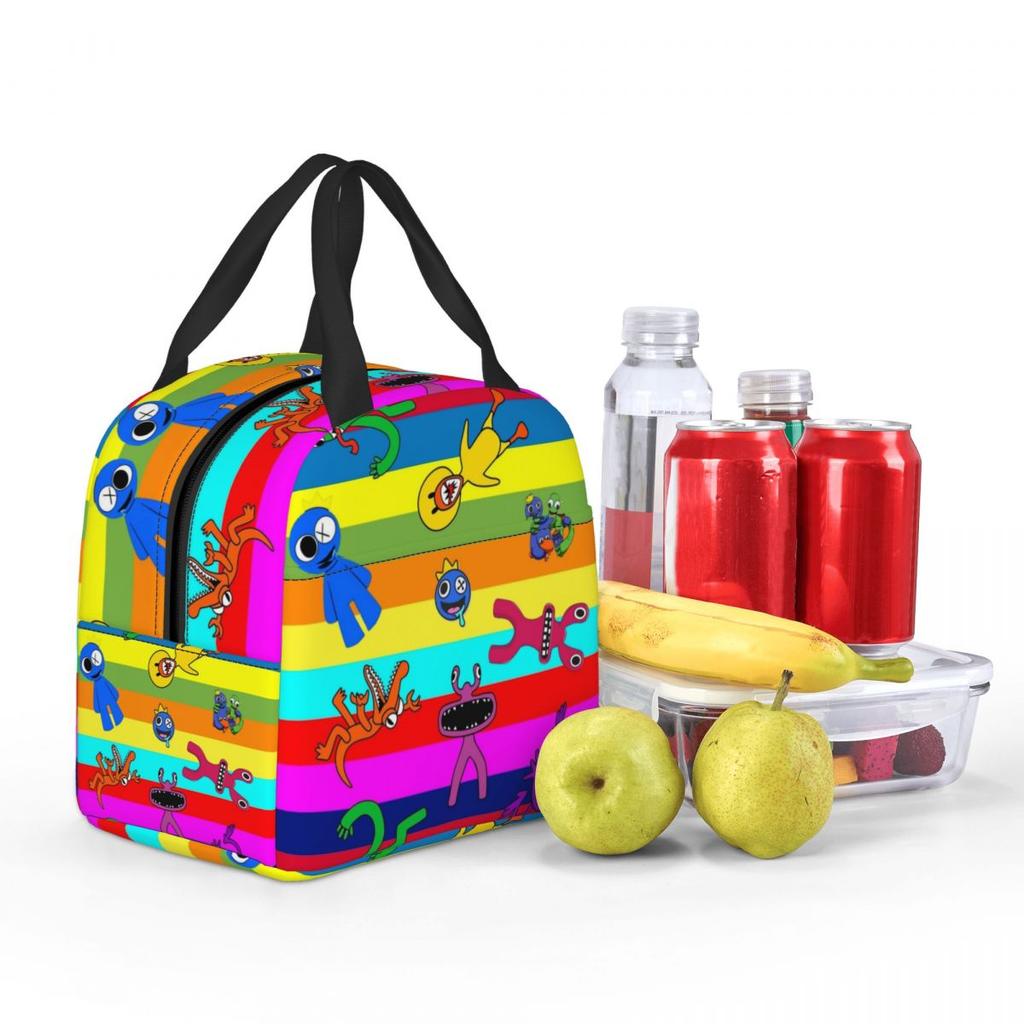 Super Colorful R-Rainbowed Friend Insulated Lunch Bag Tablet Gamer Food Container Portable Thermal Cooler Lunch Boxes For Picnic
