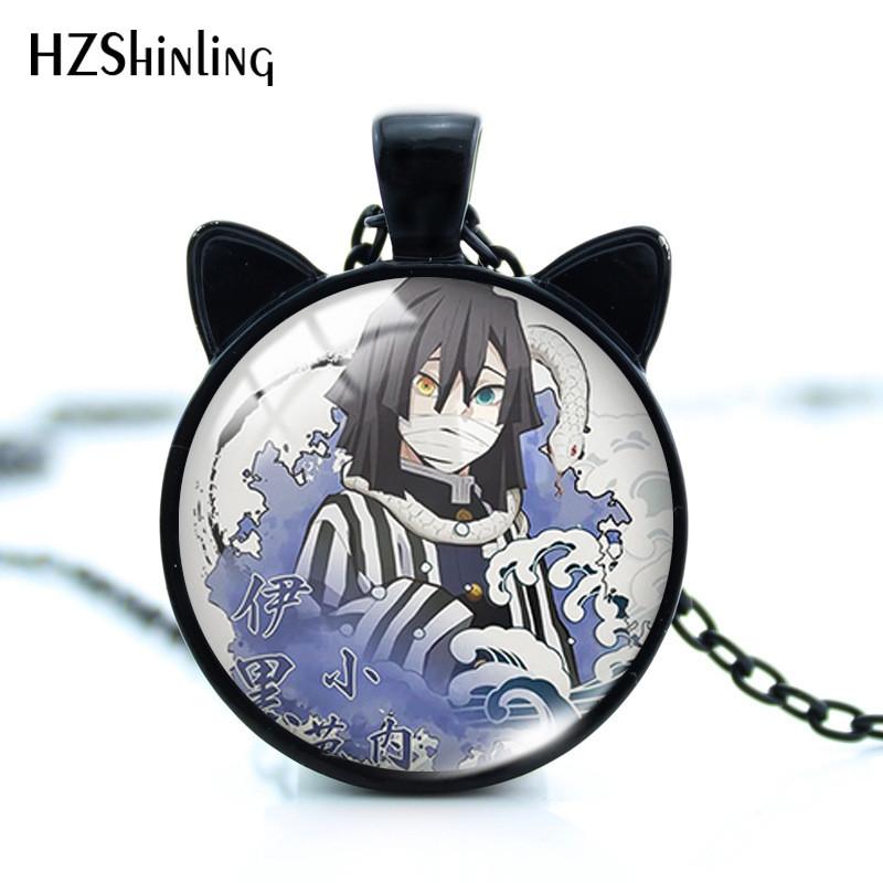 Stilvolle Anime Demon Slayer Nezuko Tanjiro Katzenohren Zeitstein Anhänger Halskette