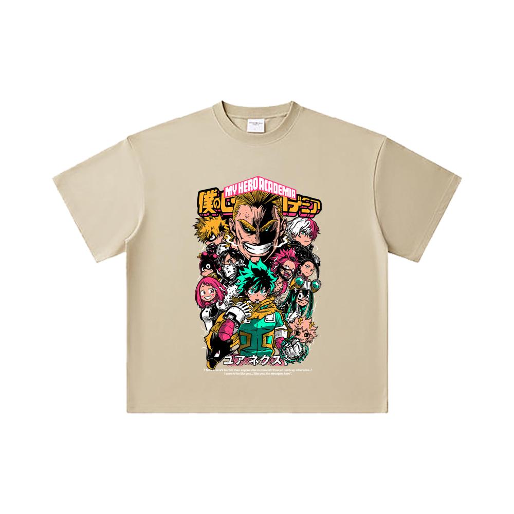 260 GSM Doppelgarn 32er Zählung 100% Baumwolle My Hero Academia V6 Druck Unisex Schweres Baumwoll-T-Shirt
