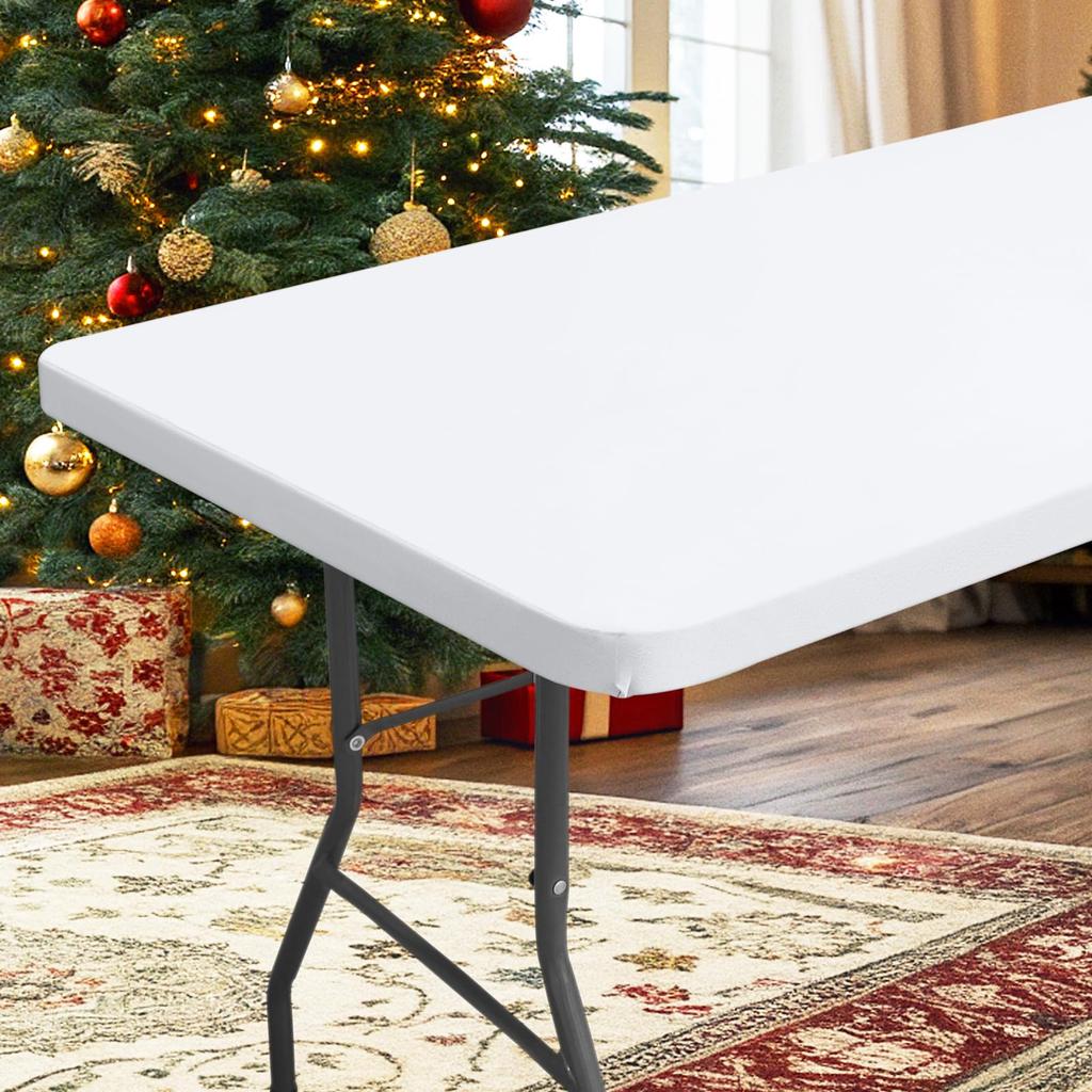 Olanly Rectangle Table Covers Outdoor Picnic Camping Waterproof Tablecloths Polyester Elastic Fitted Table Protector For Dinner
