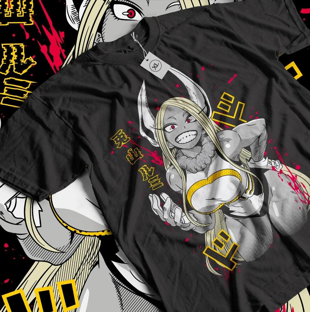 Anime My Hero Academia Rabbit Hero Mirko Rumi Usagiyama Black TShirt All Size S