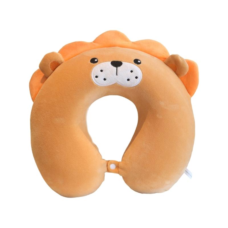 Soft Velvet U Shape Neck Pillow With Optional Animal Designs Memory Foam Cushion For Children Traveling