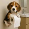 Resin Dog Toilet Paper Holder 3D Dog Shape Hanging Paper Towel Stand  Bathroom