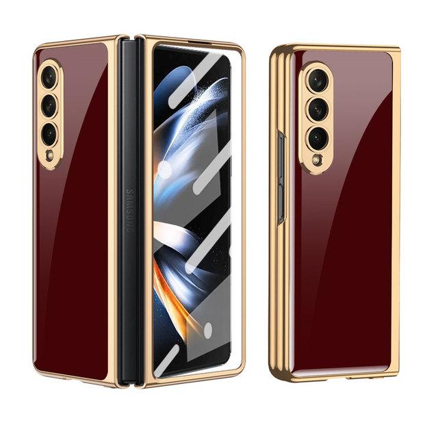 Luxury Electroplated Frame Phone Cover For Samsung Galaxy Z Fold 4 Case Camera Protection Covers For Galaxy Z Fold4