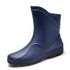 Trendy and fashionable men's rain shoes waterproof and non-slip fishing rain boots thick-soled wear-resistant and warm car wash water shoes