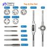 12Pcs Metric Tap and Die Set M6-M12 Thread Repair Re-threading Tool Kit with Tap Wrench Die Stock