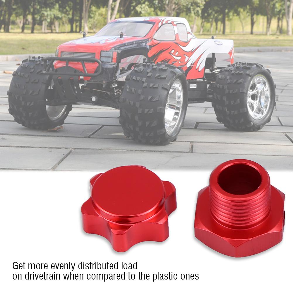 17mm Wheel Hex Hubs Adapter Nut Anti Dust Cover for HSP HOBAO TEAM C 1 8 RC Car (Red)