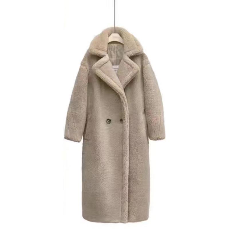 Imitation Fur Granular Imitation Wool Coat Long Coat Teddy Bear Imitation Fur Long Coat