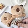 11cm Adorable Cotton Capybara Plush Stuffed Animal Doll Cute Ice Cream Cone Keychain Backpack Charm Party Gift for Kids