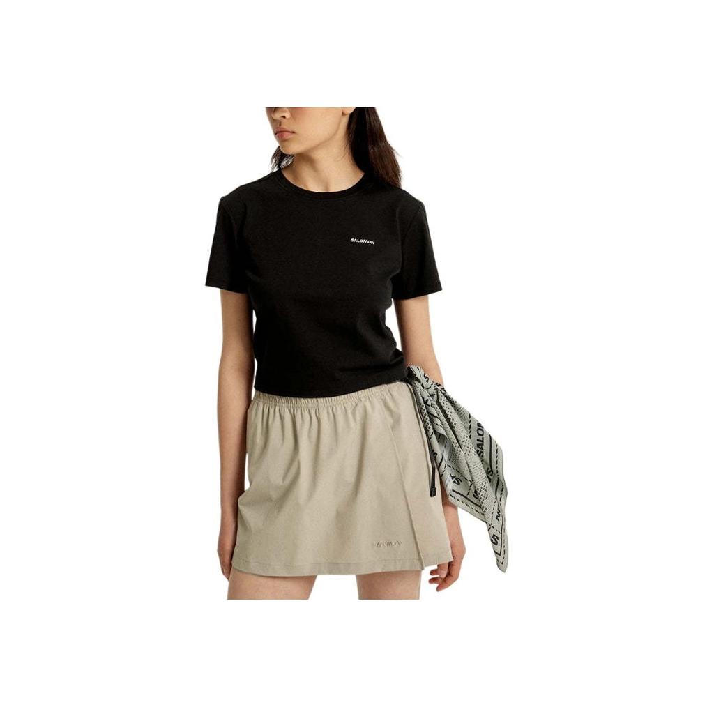 Salomon SS25 Seraph Soft Comfortable Fitting Simple Short Sleeve T-Shirt Unisex Tops Black C28220