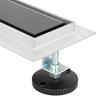 Shower Drain with Glass Cover Black 70 cm Stainless Steel 304
