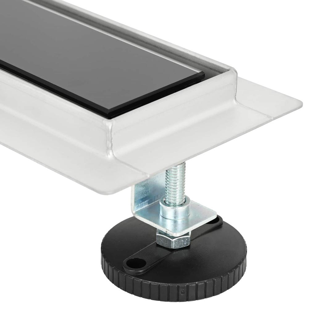 Shower Drain with Glass Cover Black 70 cm Stainless Steel 304