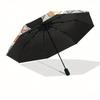 Mickey Mouse,Hearts Themed Automatic Opening and Closing Folding Umbrella, Reinforced 8 Ribs, Compact Travel Design, Fashionable Folding Umb