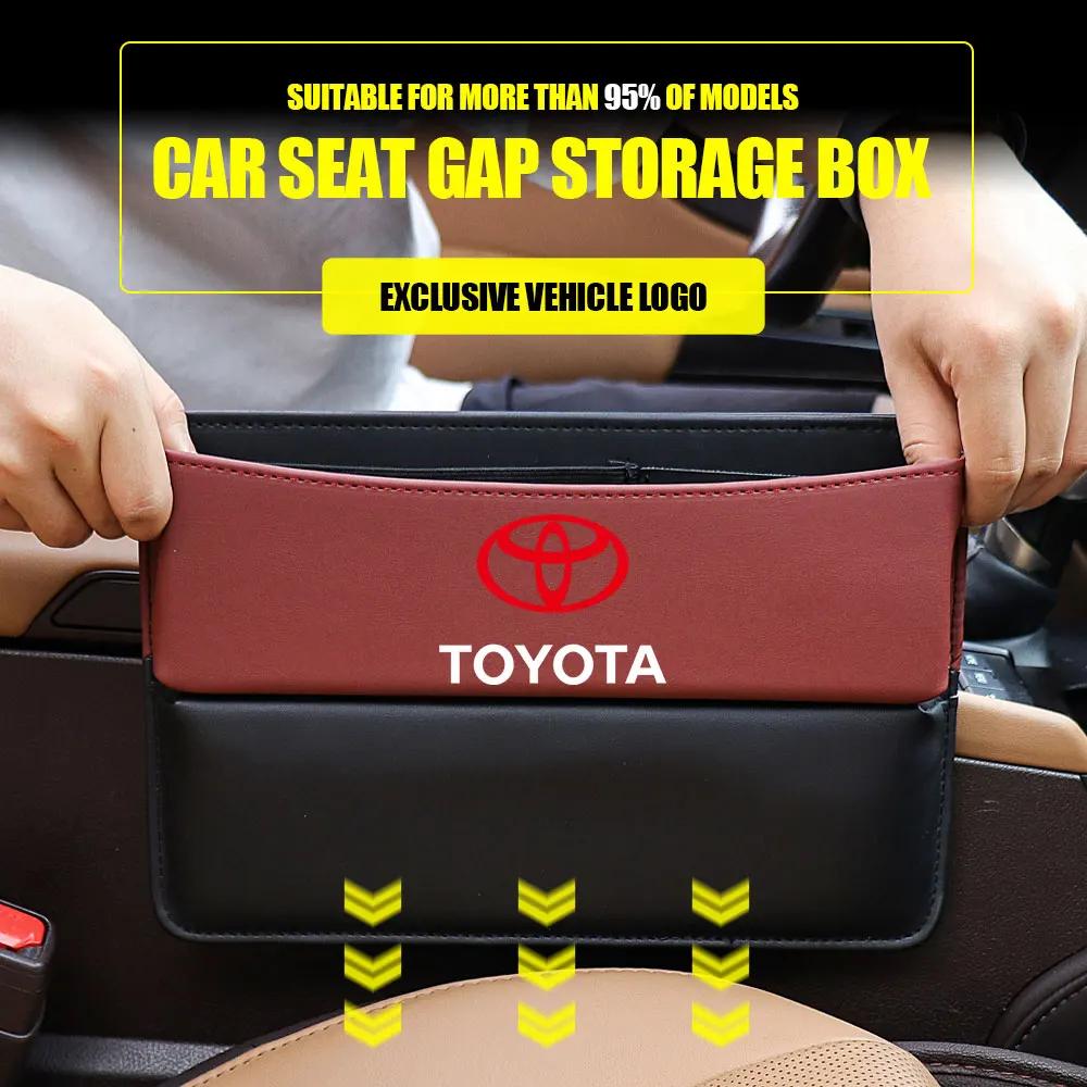 Leather Car Seat Gap Organizer Crevice Storage Box Bags Car Goods For Toyota Prado Rav4 Yaris Hilux Prius Avensis Corolla Camry