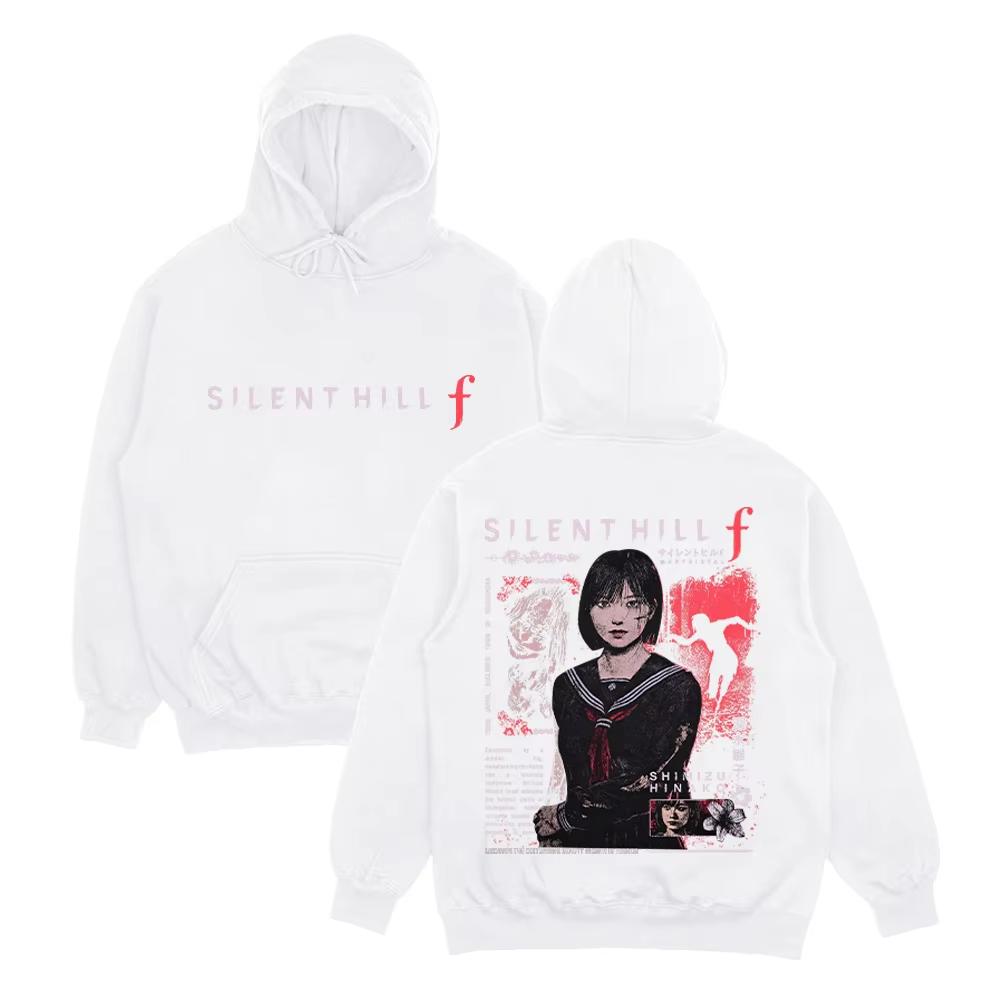 Horrorspiel Silent Hill F Grafikdruck Kapuzenpullover Herren Damen Streetwear Hip Hop Mode Harajuku Y2K Sweatshirts Locker Freizeit Oversize Pullover