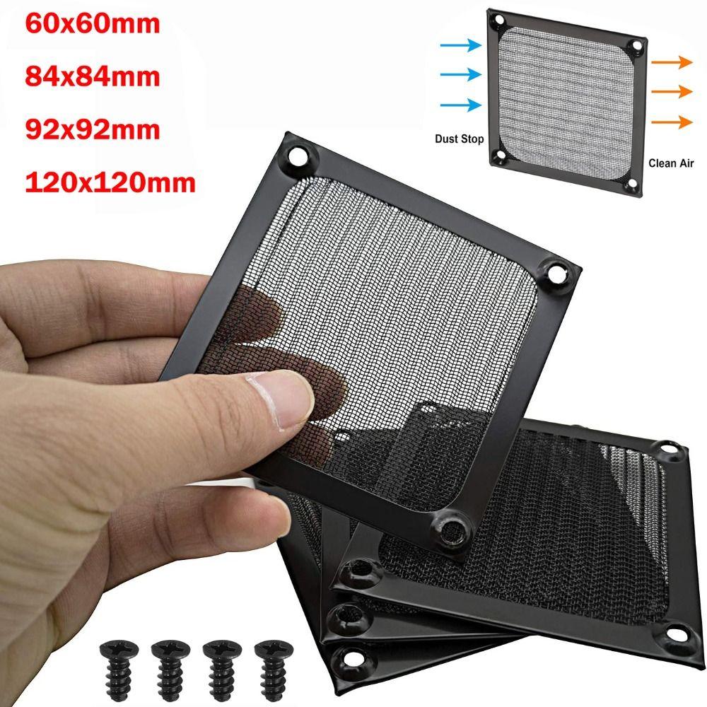Anti Rust Computer Fan Filter Grills Aluminum with Screws Dust Cover Silver Black Dust Filter Cover Computer Cooling