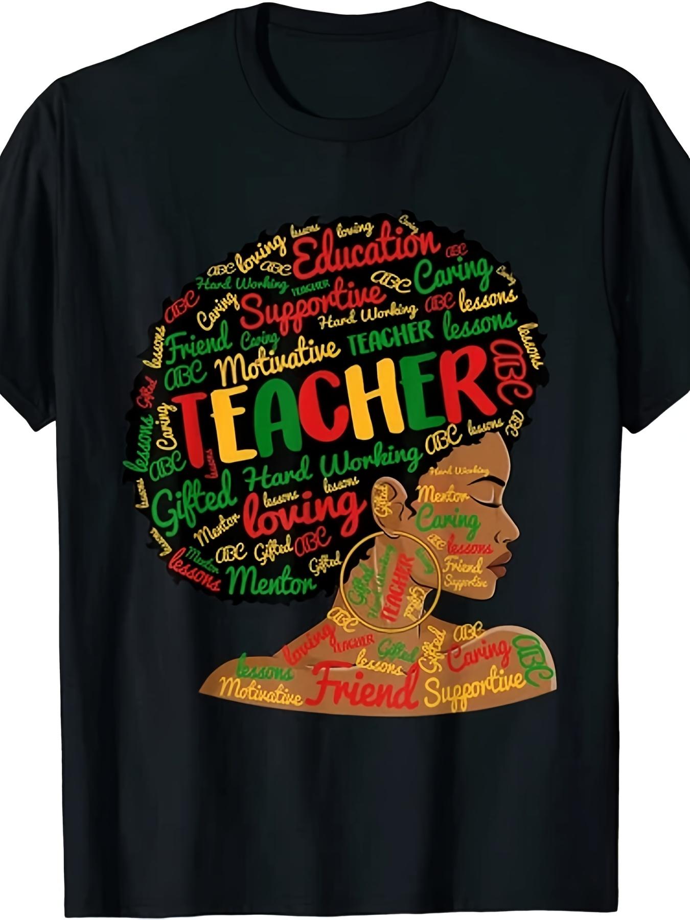 

Black Smart Teacher Woman Pride Black History Month Unisex T-ShirtSame Style for Men and Women 2025 Summer Short-sleeved Printed T-shirt Pure 220G S разноцветный