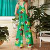 Women's Jumpsuit Halloween Print Casual Loose Vintage Shoulder Strap Cotton Linen