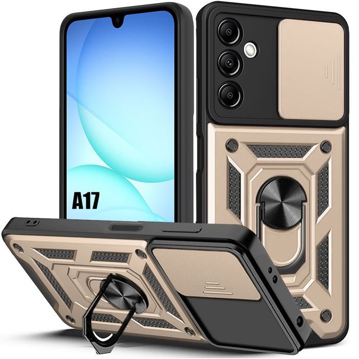 Coque de Protection - BOOLING - pour Samsung Galaxy A17 4G/5G - Antichoc - Anneau Rotatif - Protection Caméra