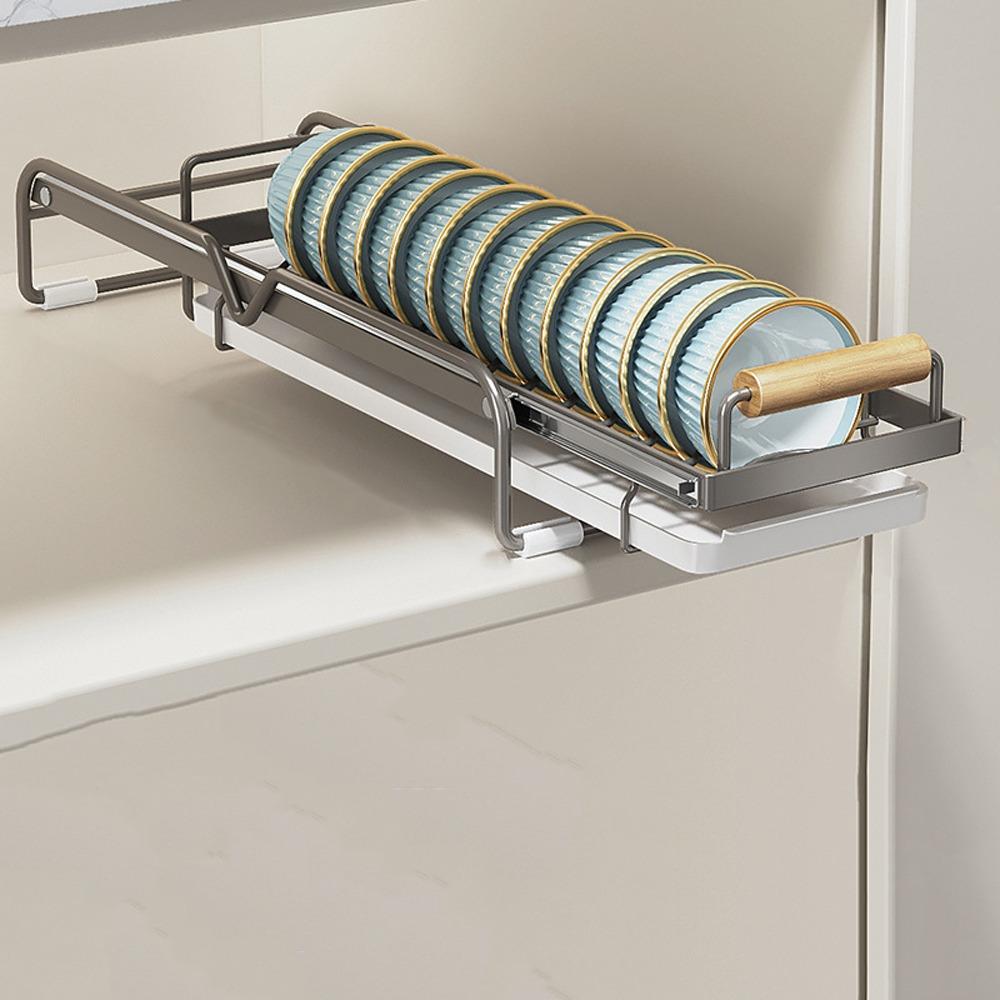 Металлическая сушилка для посуды износостойкая сушилка для посуды хранение выдвижная сушилка для посуды кухонные шкафы Grey Bowl Rack 2798₽