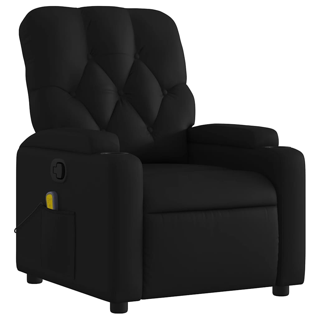 Massage Relax Chair Faux Leather Black