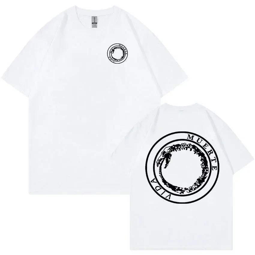Herren Retro Mode T-Shirt, 100% reine Baumwolle Übergröße Canserbero Print T-Shirt, Herren Hip-Hop Streetstyle T-Shirt
