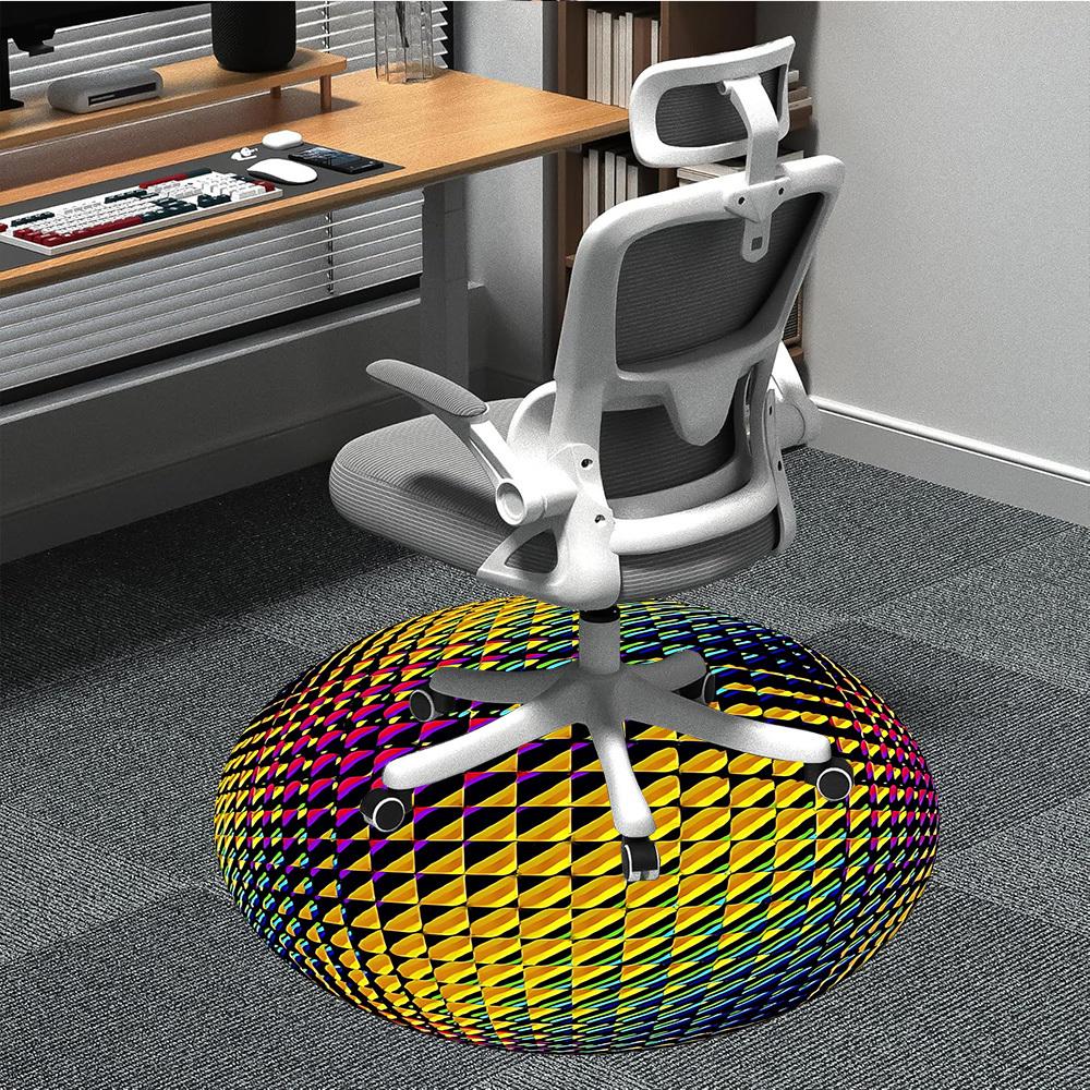 

1pc Sphere, Rainbow Chair Carpet for Office, Non-slip, Soft and Durable Office Rug, Perfect for Office yy260127128 80cm by 80cm