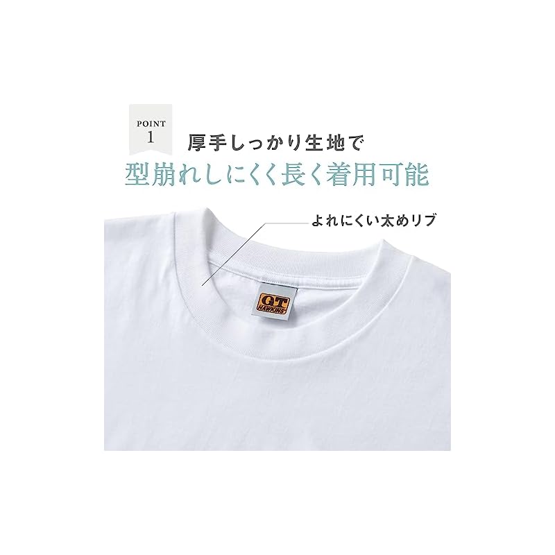 [Gunze] G.T. HAWKINS T-Shirt 3-Pack, Jersey Knit, HK15133, Men's Black (Equivalent To Japanese Size L)