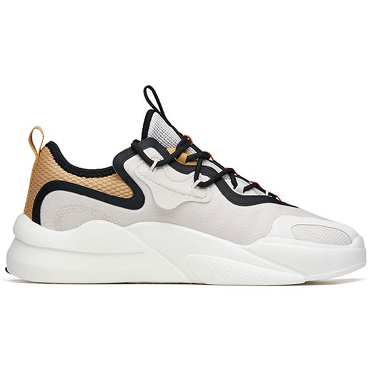 ANTA AT91 Skateboard Shoes Men's Low top Mud Gray/Ivory White/Black/Camel Yellow 112218072-4