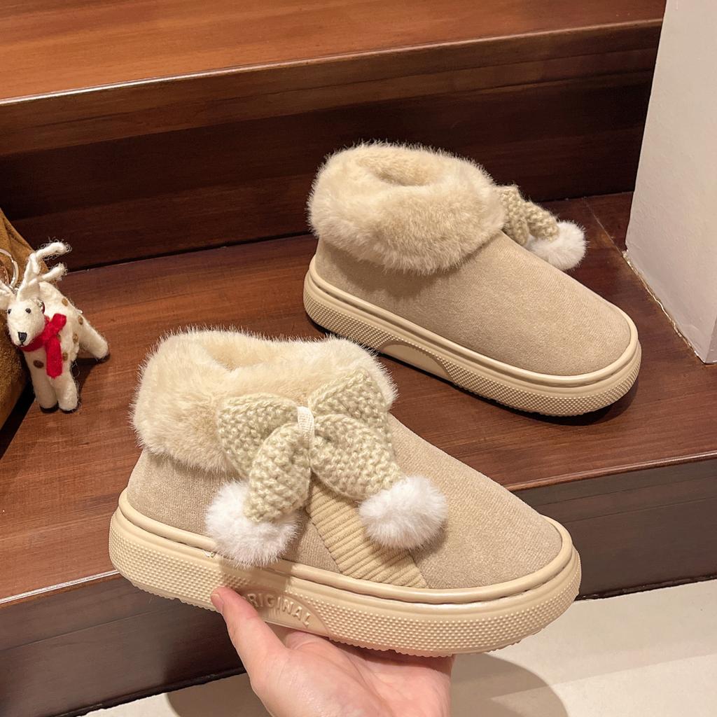 Snow Boots Women's New Winter Velvet Thickened Non-slip Warm Fur Integrated Wool Cotton Shoes Warm