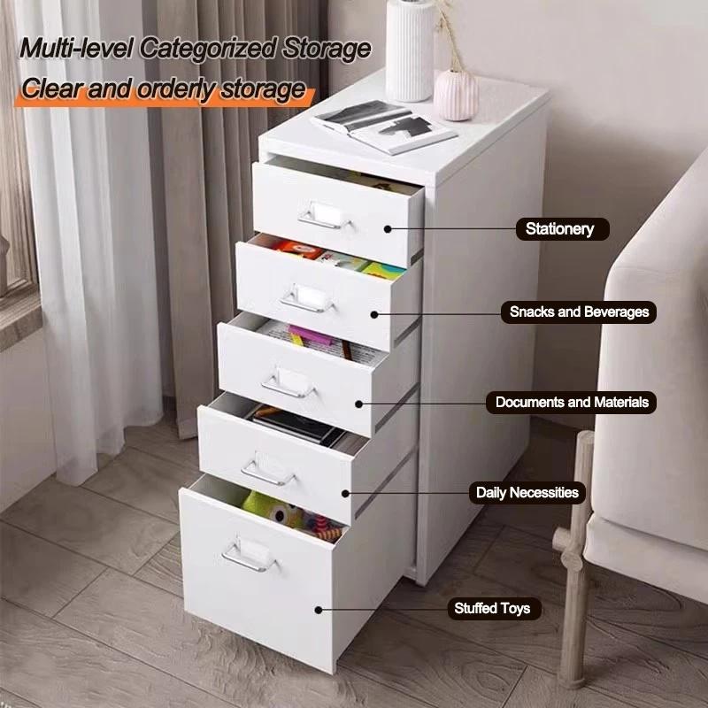 Metal filing cabinet 3/5/6 Office metal steel cabinet with wheels and lock, suitable for home offices and schools