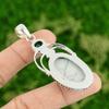 925 Sterling Silver Natural Howlite Chrome Diopside Unique Bezel Pendant Jewelry