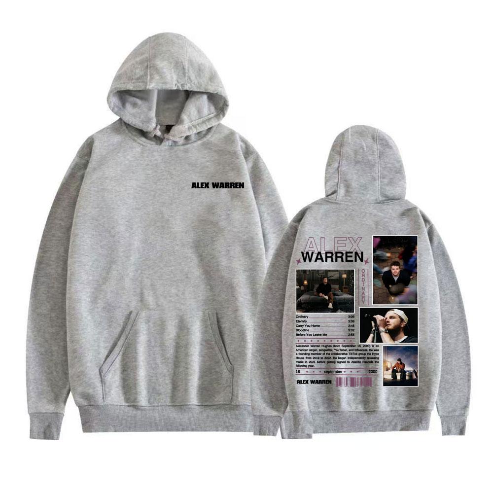 Rapper Alex Warren Ordinary Album Tour Hoodies Men's Clothing High Street Hip Hop Punk Sweatshirt Casual Fleece Oversized Hoodie