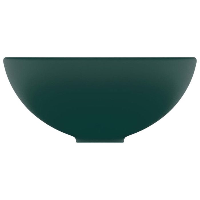 VidaXL Lavabo Rond de Luxe de Salle de Bain Vasque à Poser de Toilette Lave-mains Salle Cosmétique Intérieur Vert Foncé Mat 146970