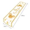 Eid Mubarak Table Runner Islamic Muslim Star Moon Polyester Table Cloth for Home Dining Room Celebration Festival Kitchen