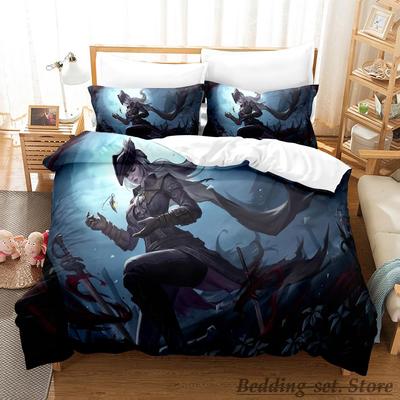 New Bloodborne Lady Bedding Set Single Twin Full Queen King Size Bed Set Adult Kid Bedroom Duvetcover Sets Anime Game