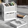 Plastic Folding Storage Box Large Capacity Book Storage Basket  Under Desk