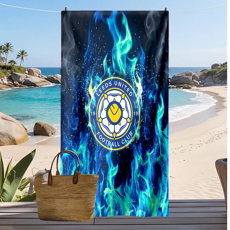 Toalla de Playa con Estampado de Fútbol Leeds United, Toalla Grande Suave de Secado Rápido para Playa, Camping, Natación