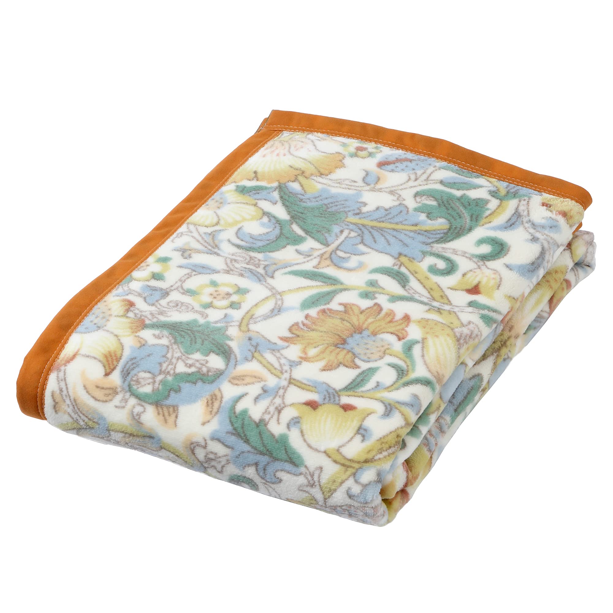 

nishikawa Cotton Blanket Single Morris Gallery Loden Made in Japan Washable Skin Friendly Soft Warm Indus Cotton Yellow FQ01601019430 [Nishikawa]