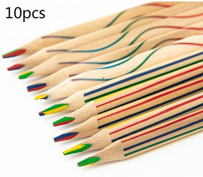 10 Pcs Four-color Color Pencils with The Same Core Design Painting Secret Garden Color Pencils