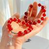 10Mm High Quality Pigeon Blood Red Vitreous Natural Chalcedony Bracelet Bracelet