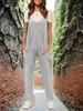 Tuta da donna con spalline sottili, senza maniche, larga, pantaloni lunghi, salopette con tasche