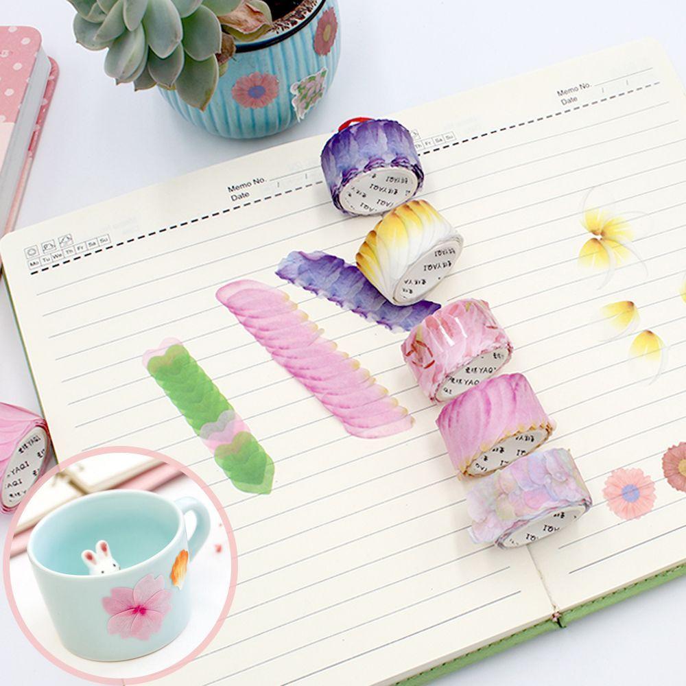 200PCS DIY Stylish Decorative Sticky Paper Scrapbooking Flower Petals Tape Masking Tape