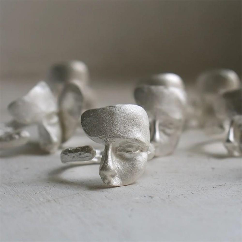 Unique Open Rings Adjustable Goth Style Ring Fashion Mystical Masked Face Ring  Daily