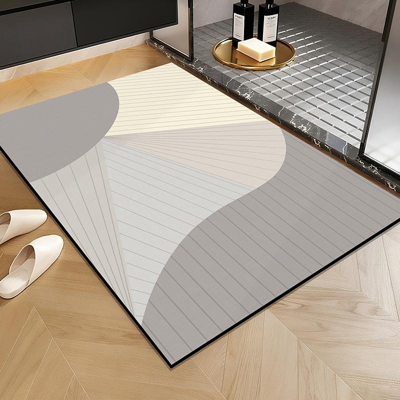 VIKAMA Entrance Door Mat For Modern Minimalist Bathroom, Water-Absorbing Toilet, Easy To Clean Carpet For Home Decoration.